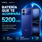 Infinix Smart 20 128GB 4GB RAM Dual SIM Pantalla 6.78” 120Hz Batería 5200mAh