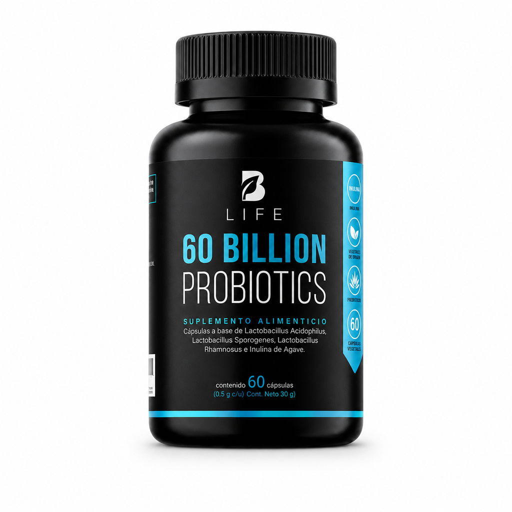 Probióticos B Life 60 Billones con Prebiótico y 3 Cepas - 60 Cápsulas