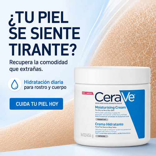Crema Hidratante CeraVe 454 g – Piel Seca a Muy Seca | Ceramidas + Ácido Hialurónico, Hidratación 24h