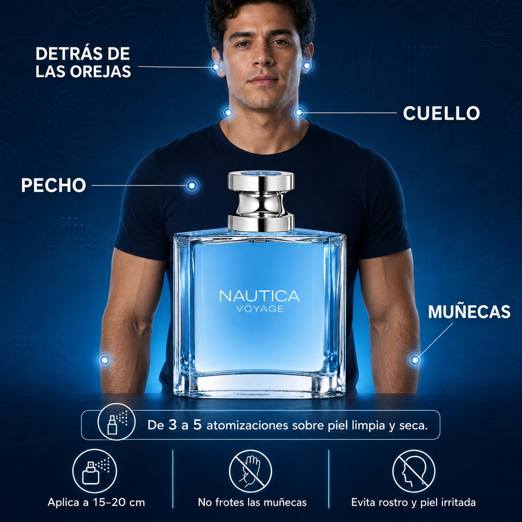 Perfume Nautica Voyage para Hombre EDT 100 ml  Fresco y Acuático