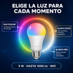 Kit 4 Focos LED Inteligentes WiFi RGBCW 9W E27  para Alexa y Google Home