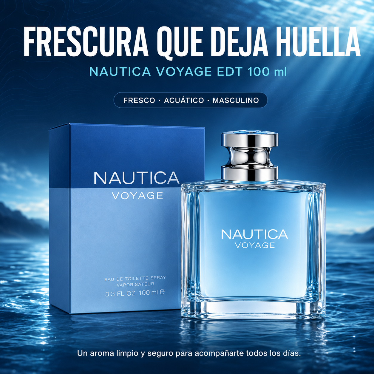 Perfume Nautica Voyage para Hombre EDT 100 ml  Fresco y Acuático