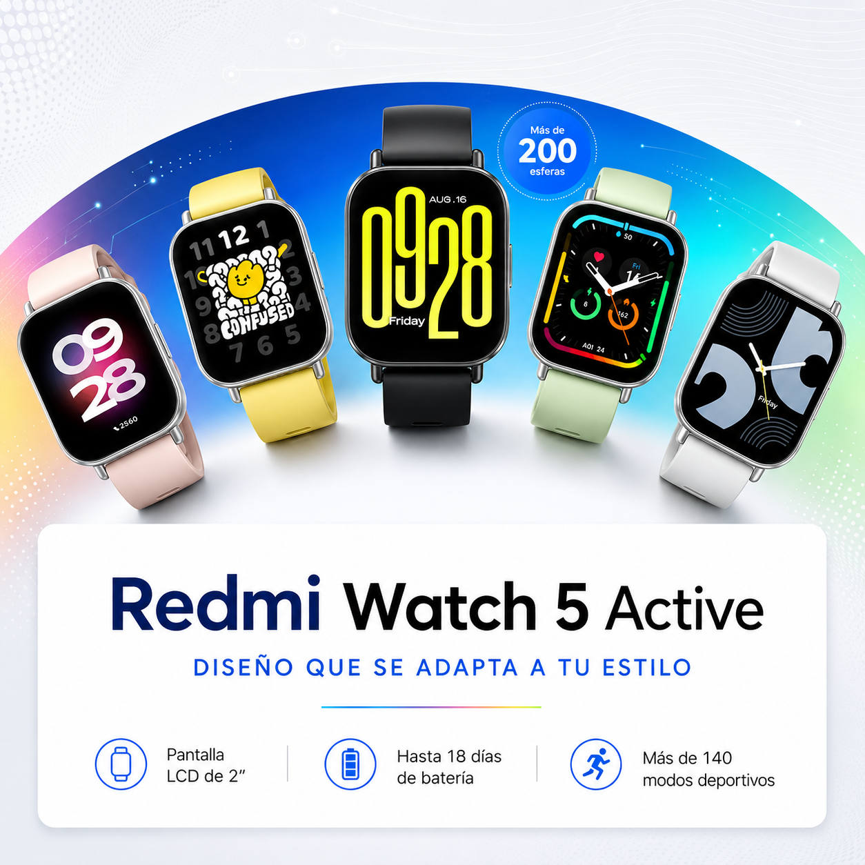 Smartwatch Xiaomi Redmi Watch 5 Active Pantalla 2" Llamadas Bluetooth