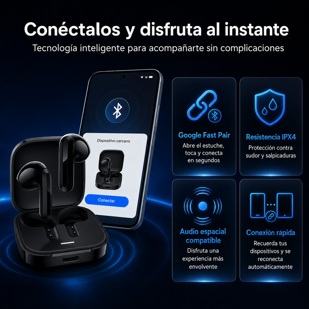 Redmi Buds 6 Active Xiaomi Audífonos Bluetooth 30H