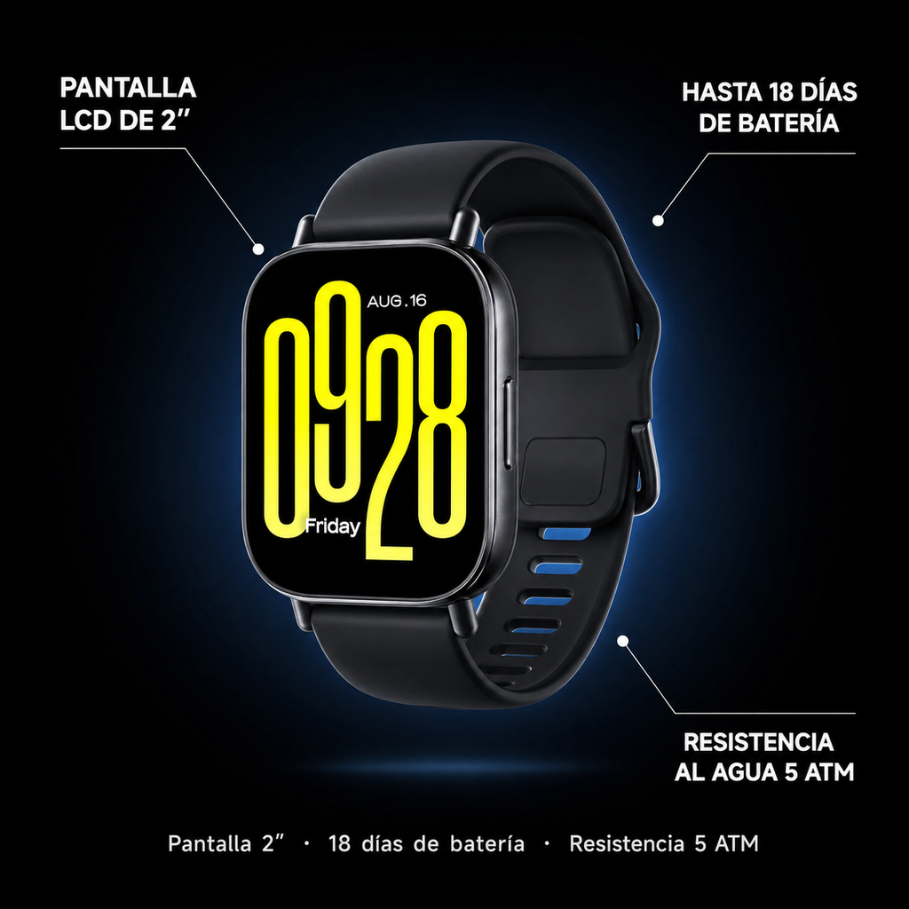 Smartwatch Xiaomi Redmi Watch 5 Active Pantalla 2" Llamadas Bluetooth